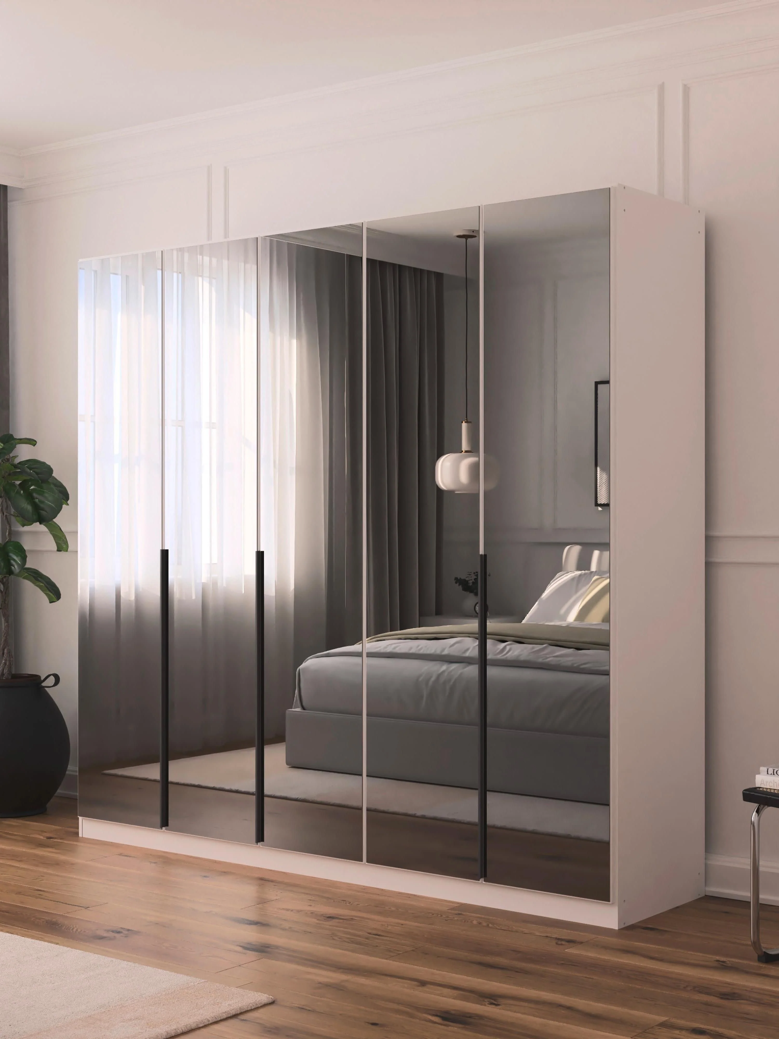 Drehtürenschrank Skyla mit Spiegeltüren