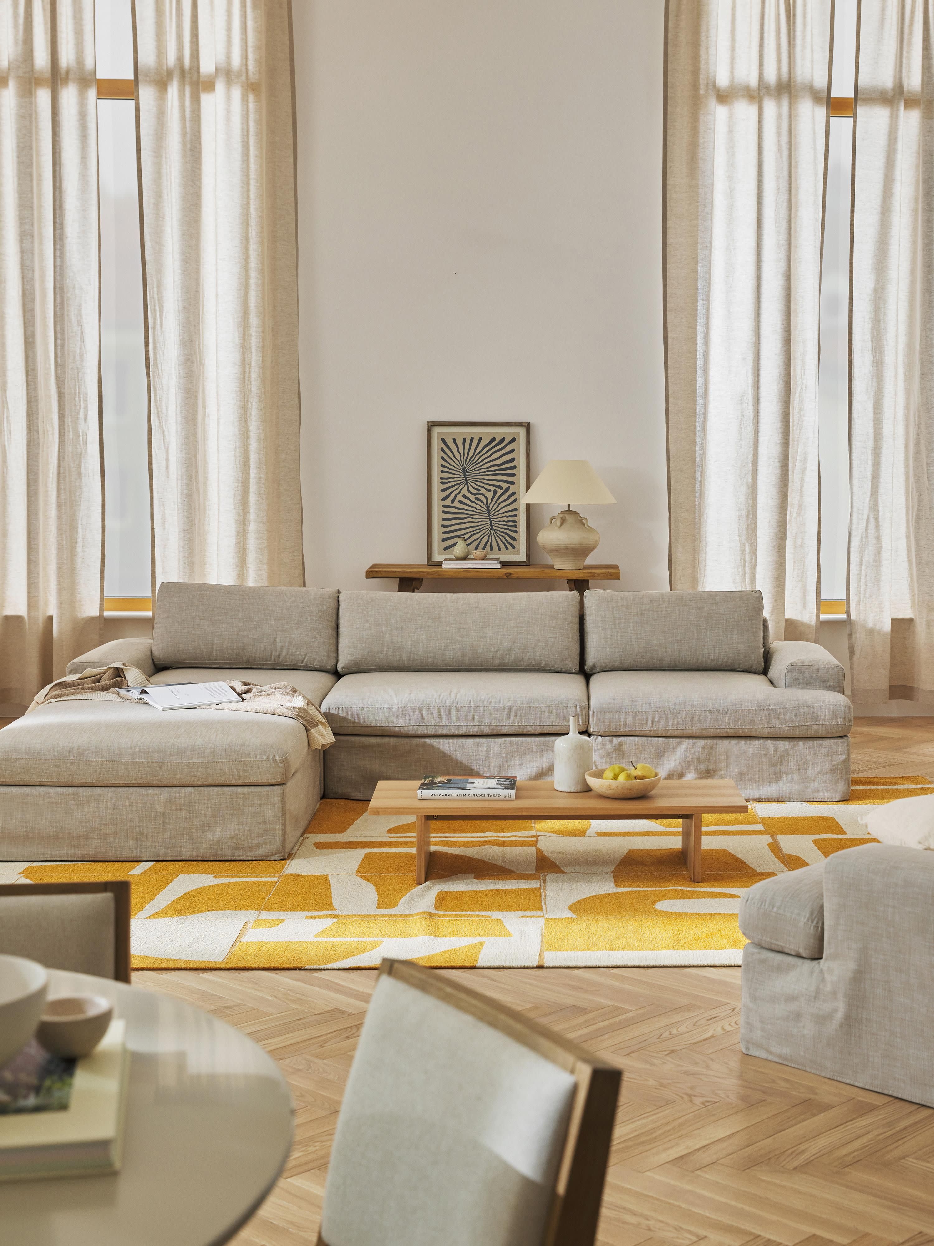 Modulares Sofa Russell (4-Sitzer) mit Hocker (links/rechts)