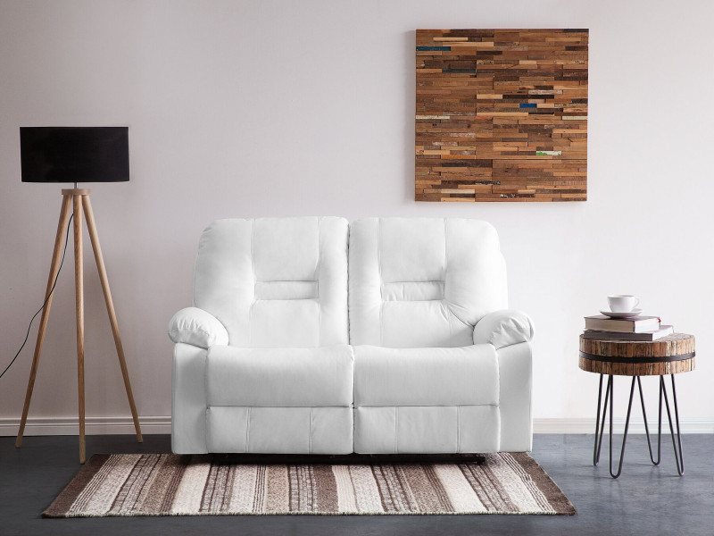 Sofa rozkładana z funkcją relaks biała