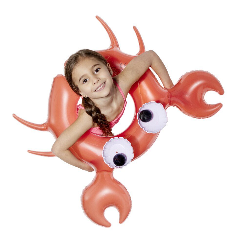 Bouée ronde crabe gros yeux plastique rouge 76x68xH20cm