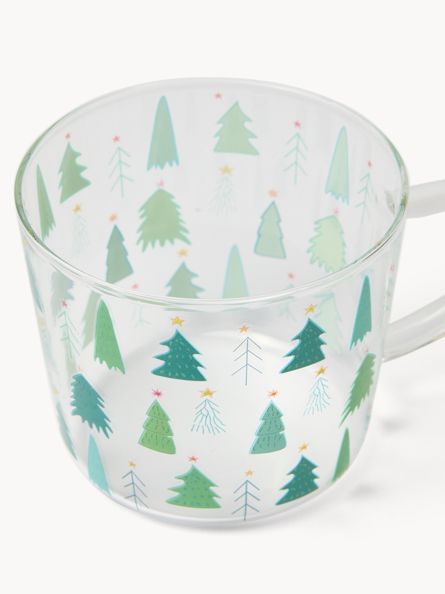 Tazze colazione in vetro borosilicato dettagli natalizi