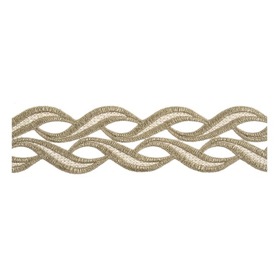 Gold 60mm Metallic Leaf Border Lace Trim by the Metre