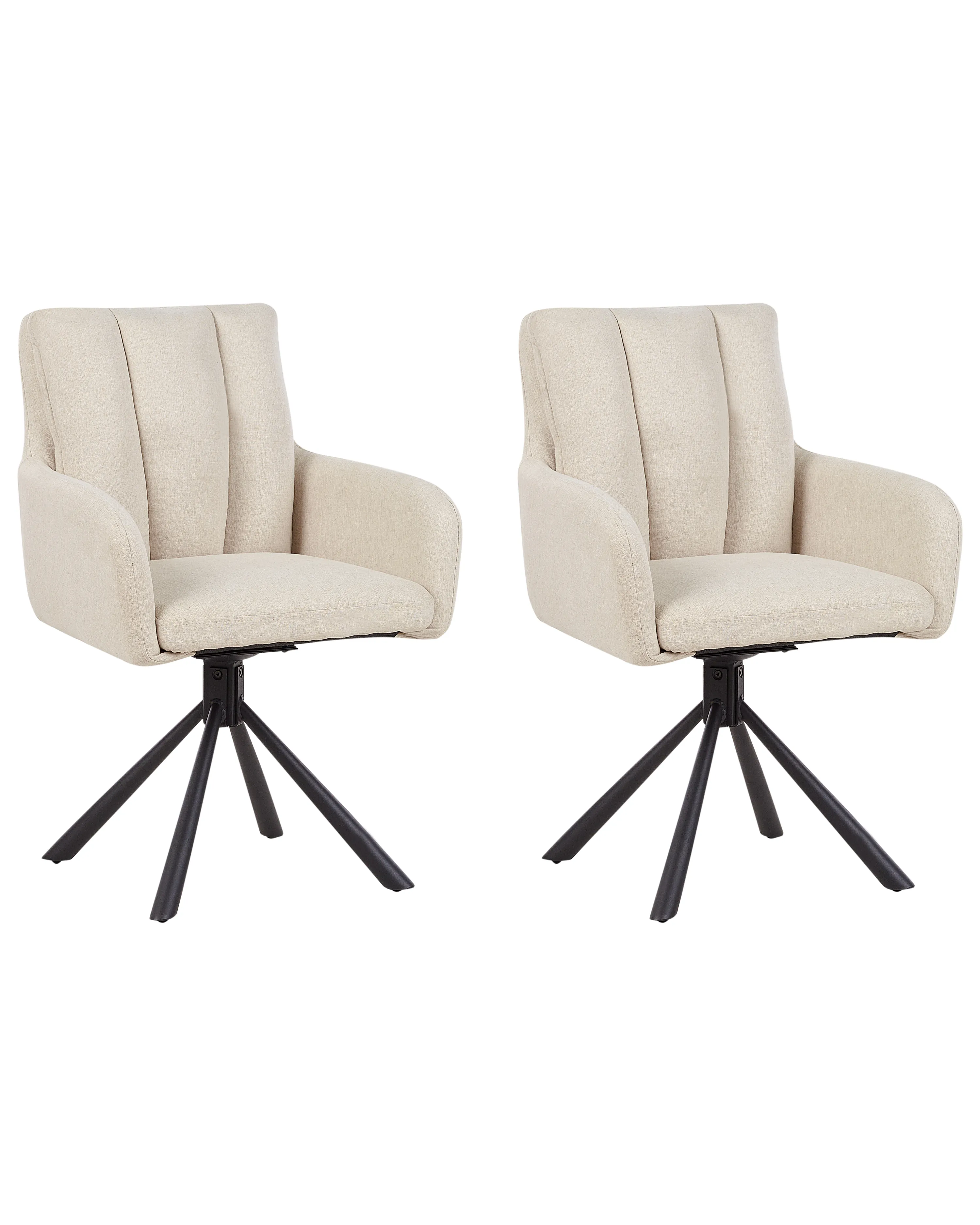 Set of 2 Dining Chairs Swivel SARDOAL Fabric Beige