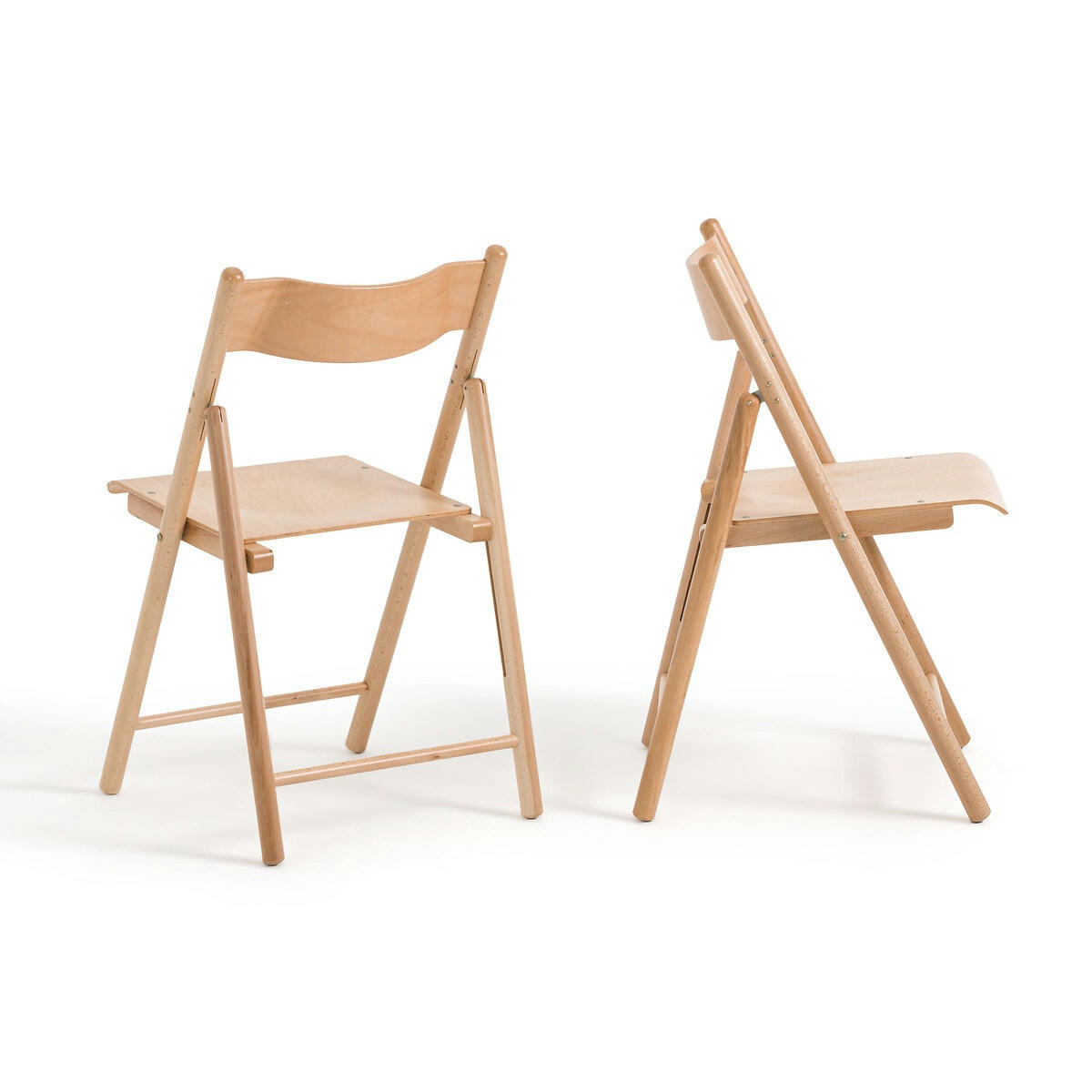 Lot de 2 chaises pliantes hêtre, Panni