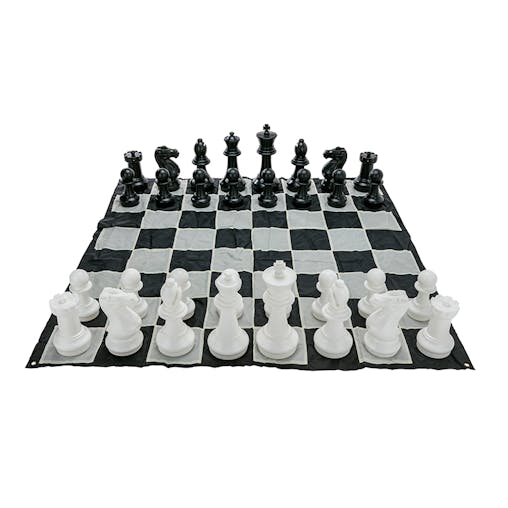 Mega Size Plastic Outdoor Chess Game Set With Nylon 1.5X1.5M Mat Wth Mat
