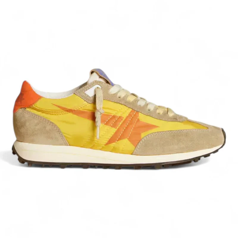Marathon with yellow nylon upper and orange star