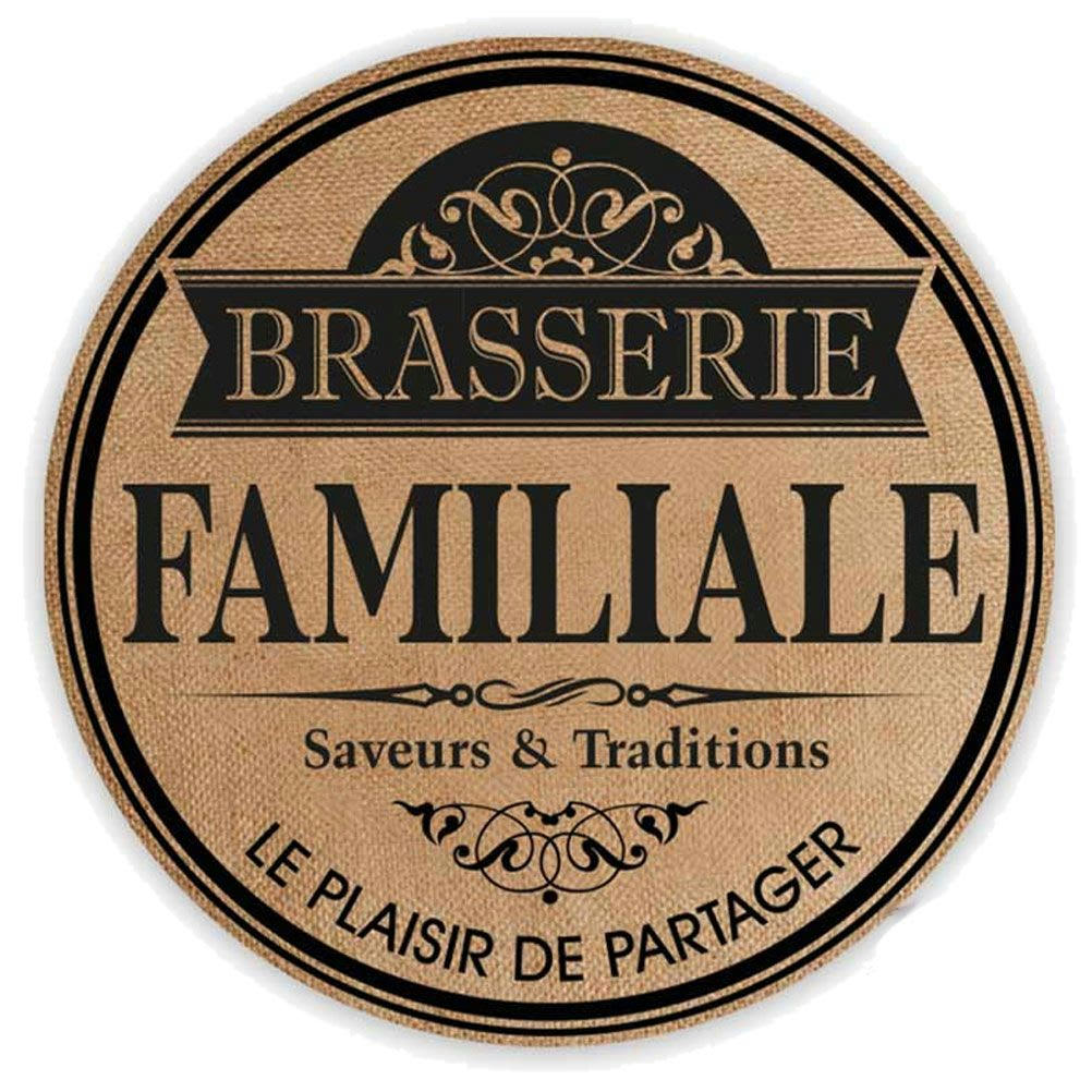 BRASSERIE FAMILIALE - Set de table rond en toile de jute D38