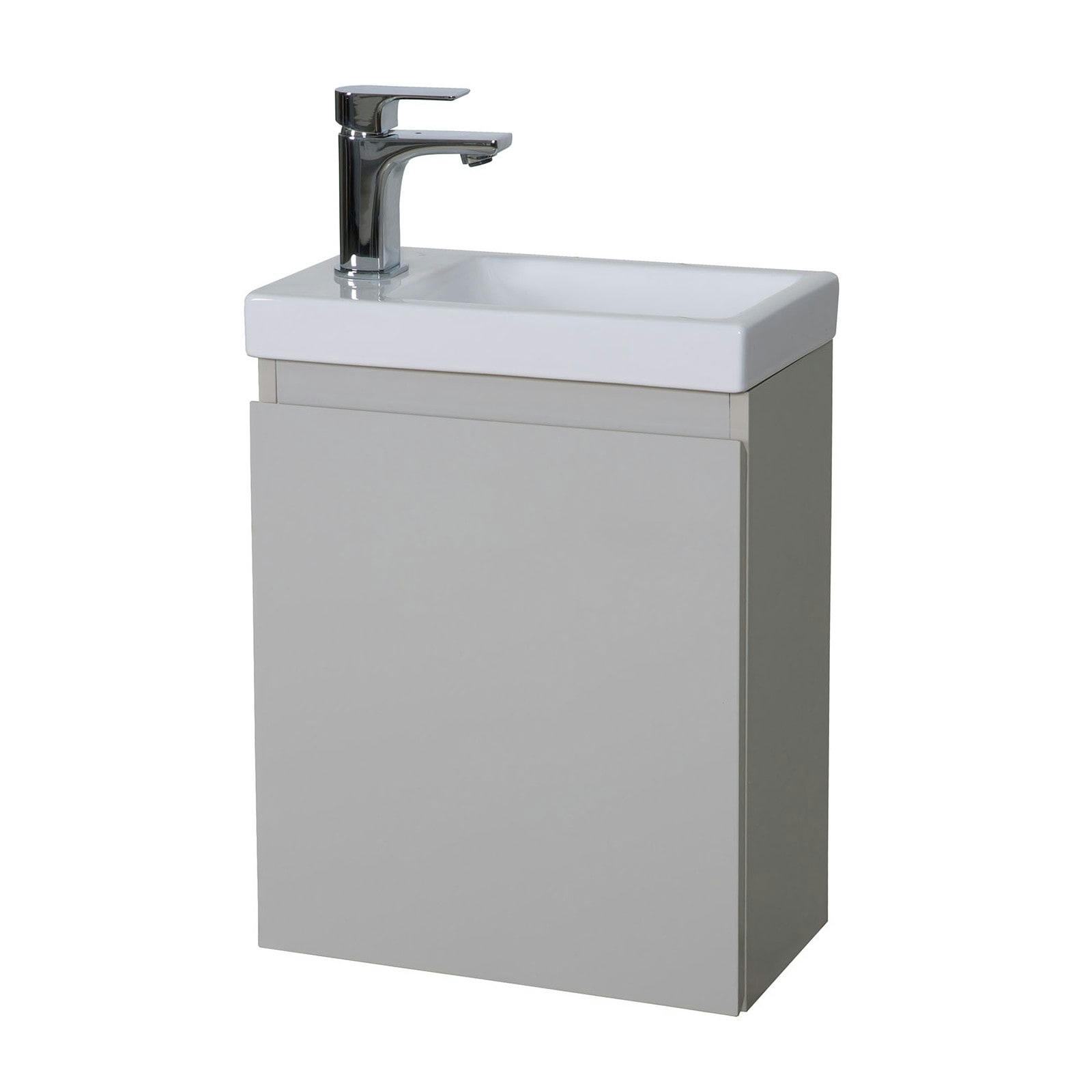 LISA - Meuble lave-mains  gris sable + robinet chromé