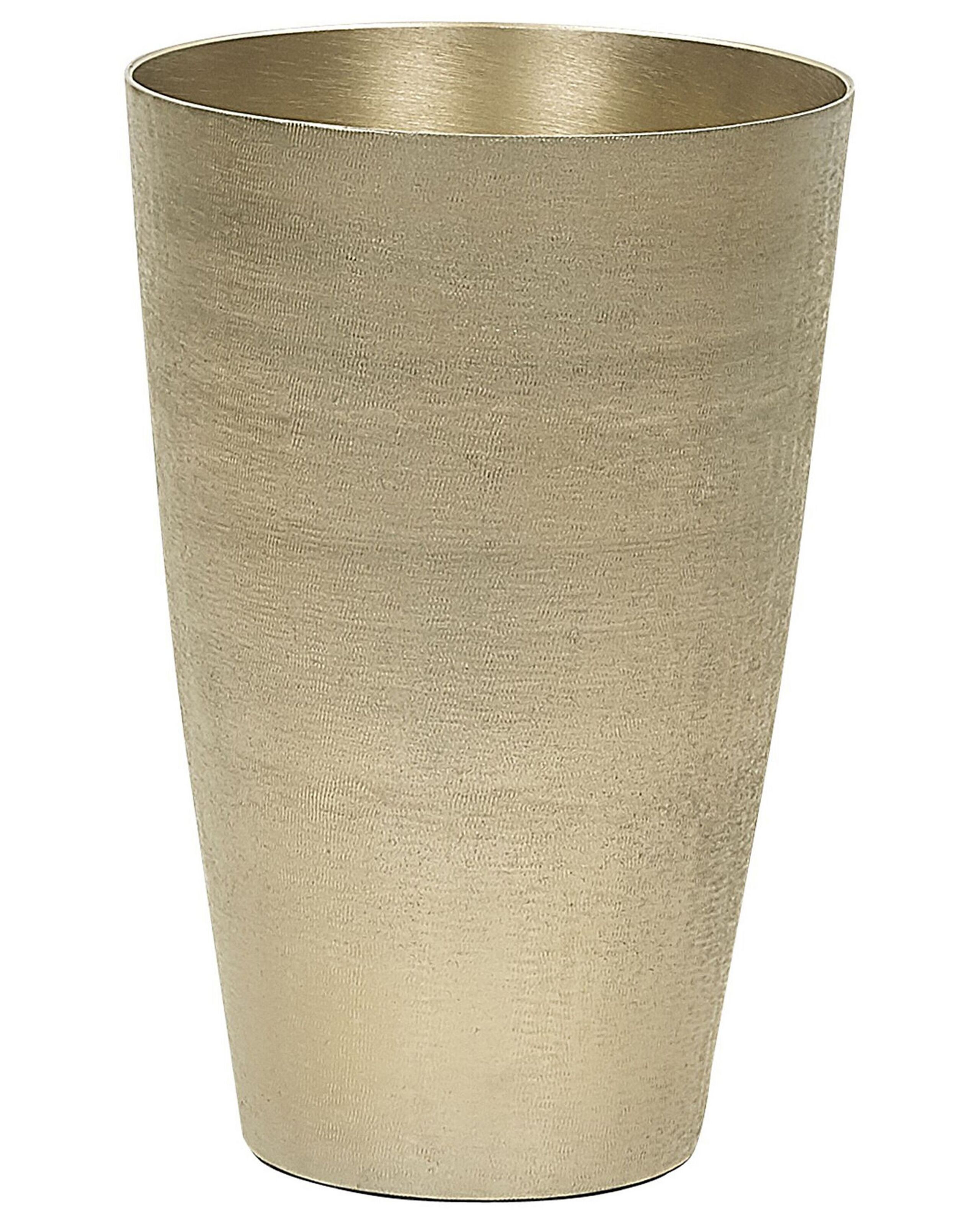 Wazon na kwiaty 31 cm metalowy złoty