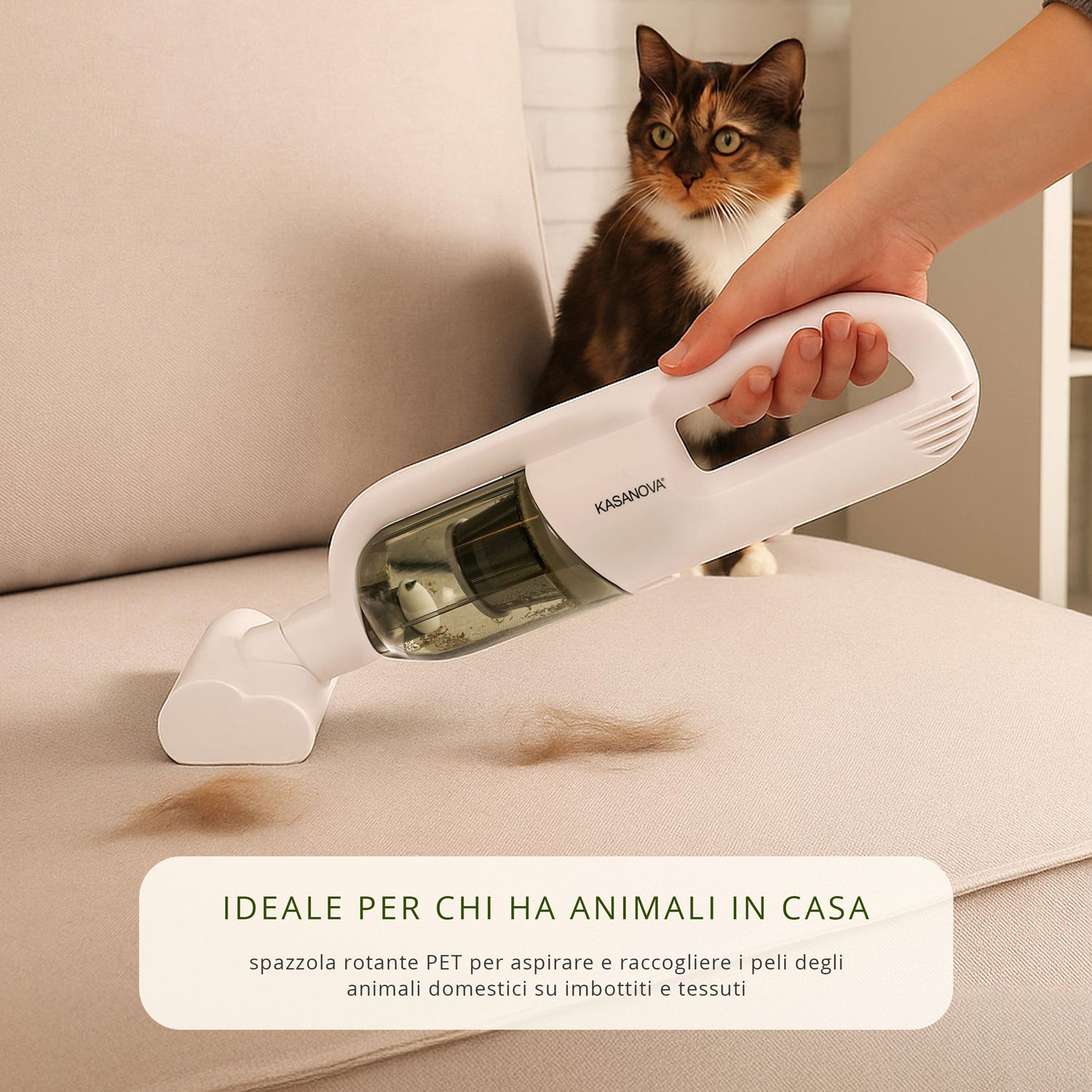 Aspiratutto ricaricabile senza fili con spazzola per animali