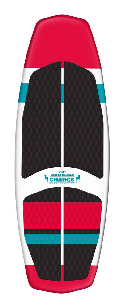 Airhead Charge Youth/Adult 1-Person Wakesurf Board, White/Red, 4.9-ft