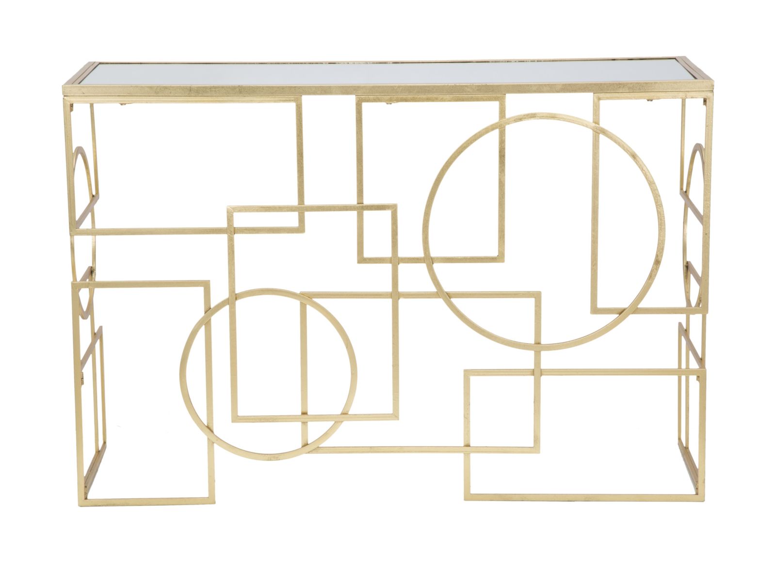 Mauro Ferretti Marie Geometrische console in goud metaal