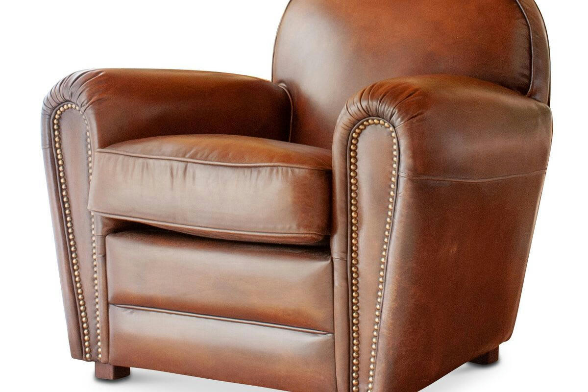 ENGLISH COFFEE - Fauteuil club en cuir marron