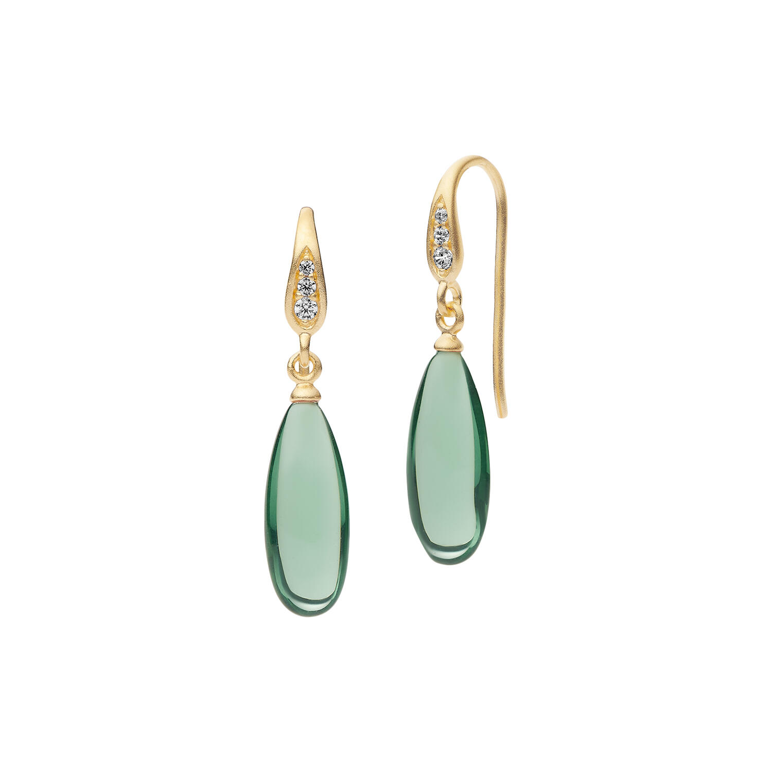 Fay Earrings, gold/green
