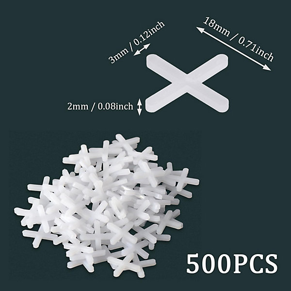 CODEKEY Lot de 500 Pièces Entretoises de Carrelage, 3mm Blanc Croisillons, Croisillon Carrelage Autonivelant, Entretoise en Plasti