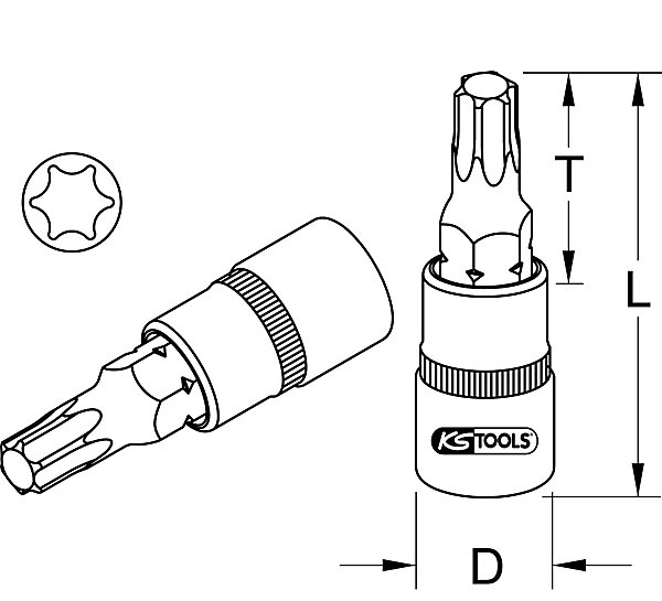 KS Tools - 922.1682 - Douille tournevis ULTIMATE TORX 1/2'', L.55 mm - T27