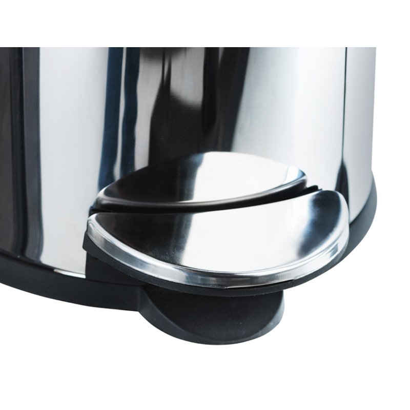 Poubelle à pédale acier inoxydable brillante 5 L PRACTO HOME