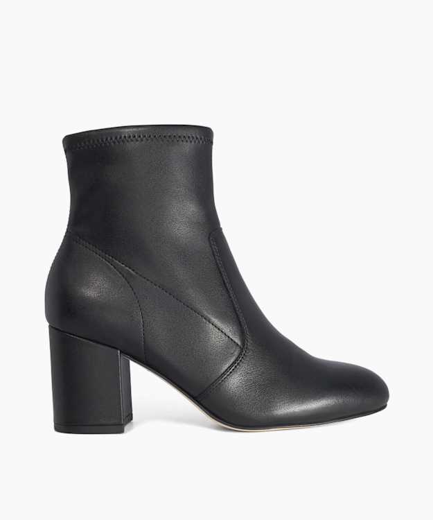 Ollisa Black - Leather Heeled Ankle Boots