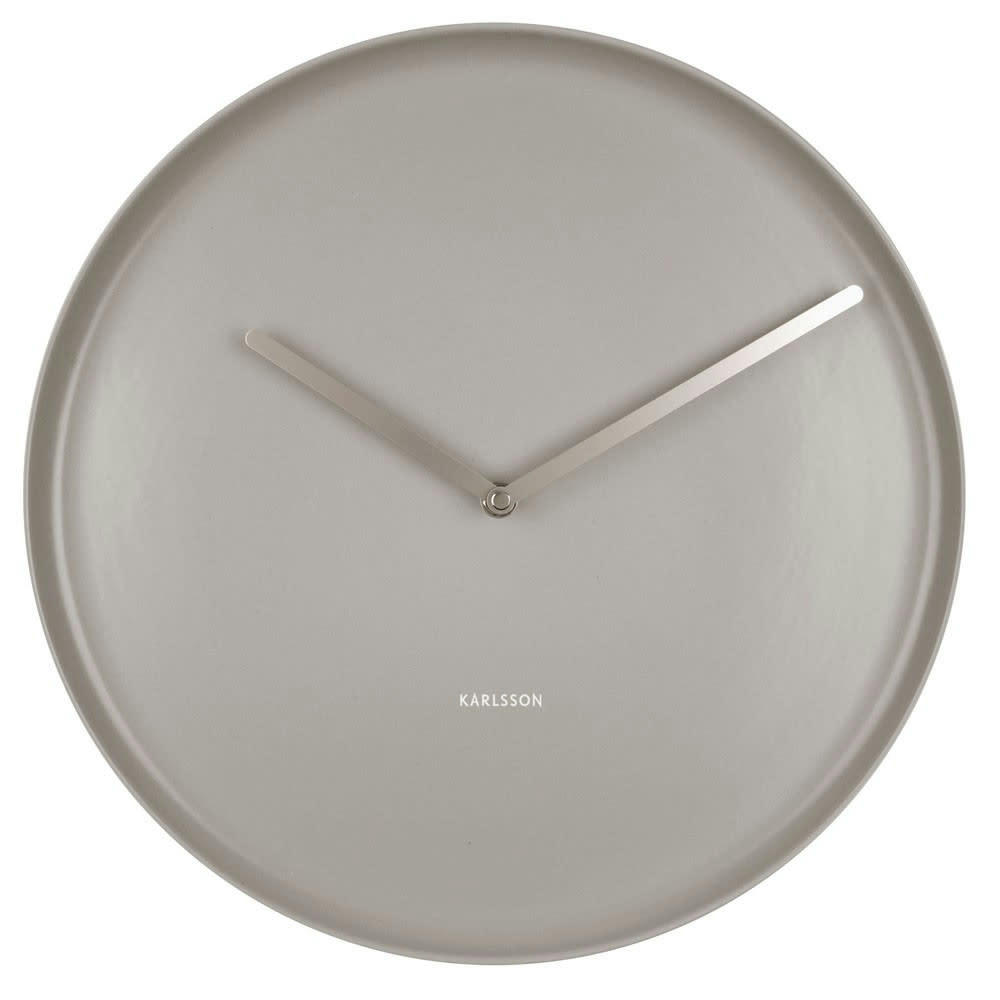 - Horloge plate en porcelaine gris diam 35cm