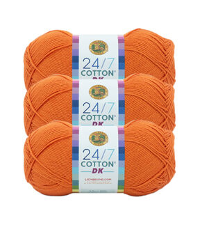 Lion Brand 24/7 Cotton DK Light Weight Cotton Yarn 3 Bundle