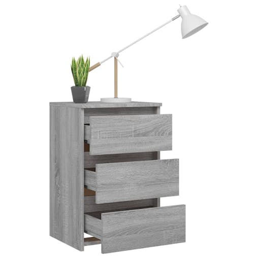 NNEVL Bed Cabinets 2 pcsGrey Sonoma 40x35x62.5 cm Engineered Wood
