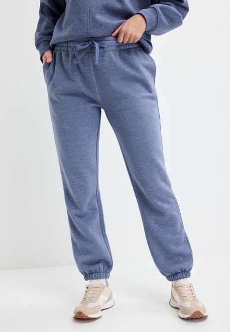 Womens Blue Cotton Rich Cuffed Joggers