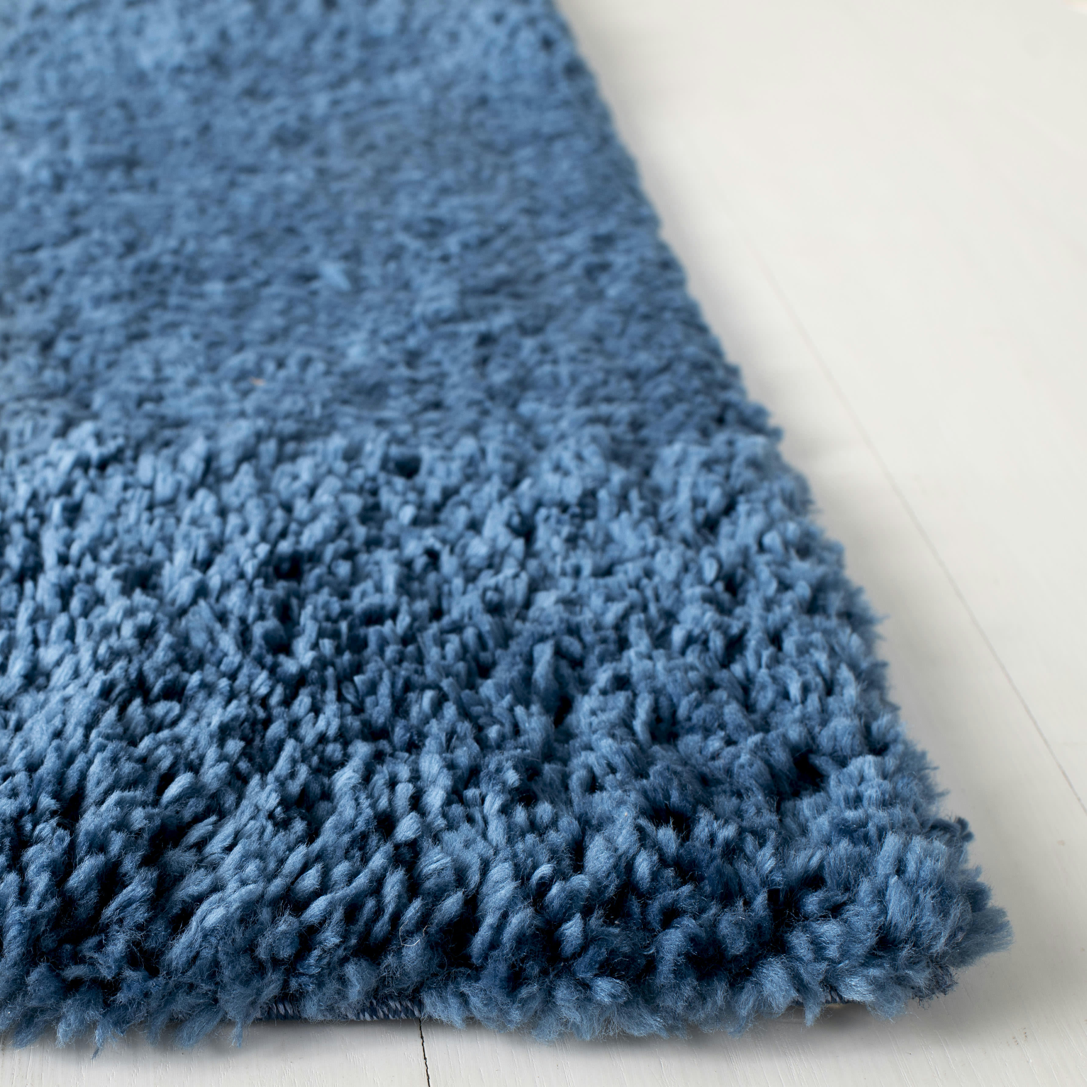 AUGUST SHAG - Tapis de salon interieur en bleu marine, 122 x 183 cm