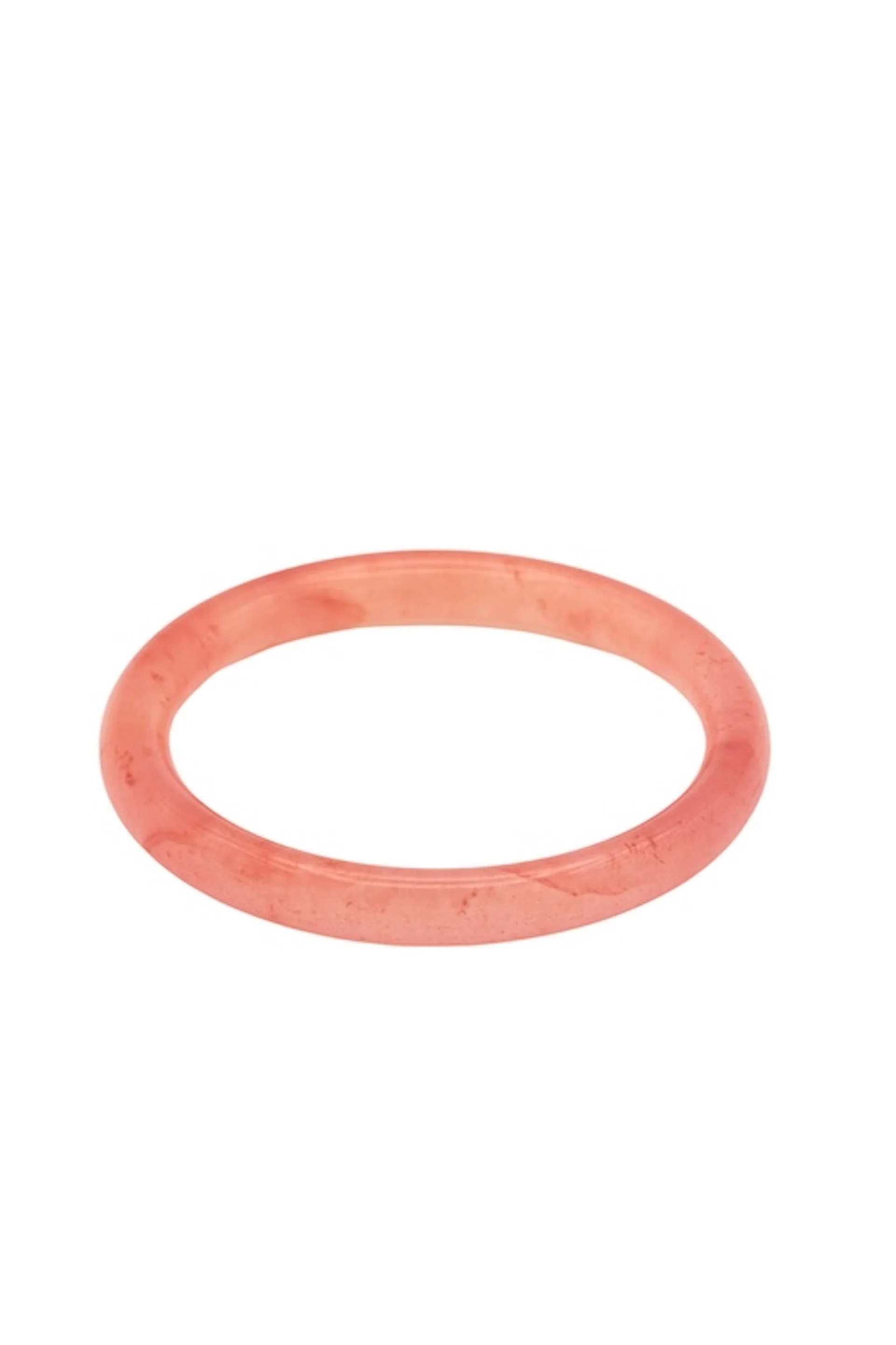 Blush Skinny — Pink Skinny Round Jade Stone Bangle in Pink