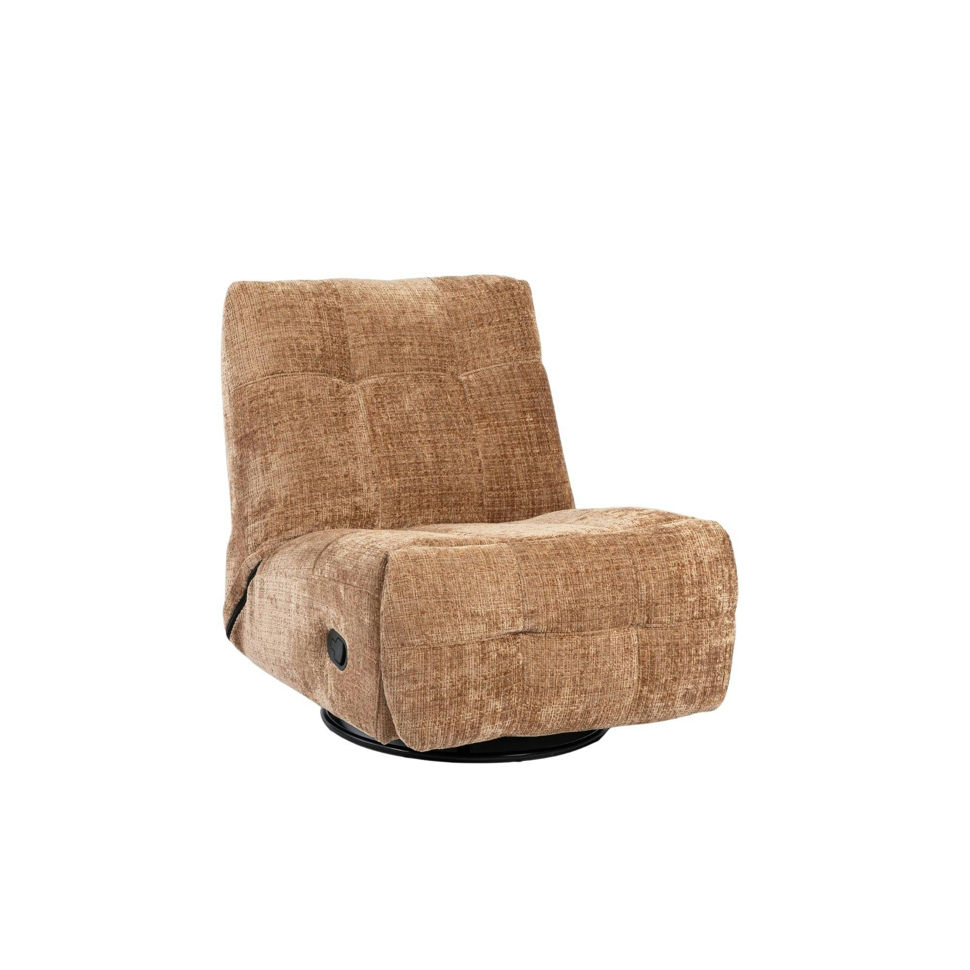 Fauteuil relax inclinable cannelle tissu chenille BELORA