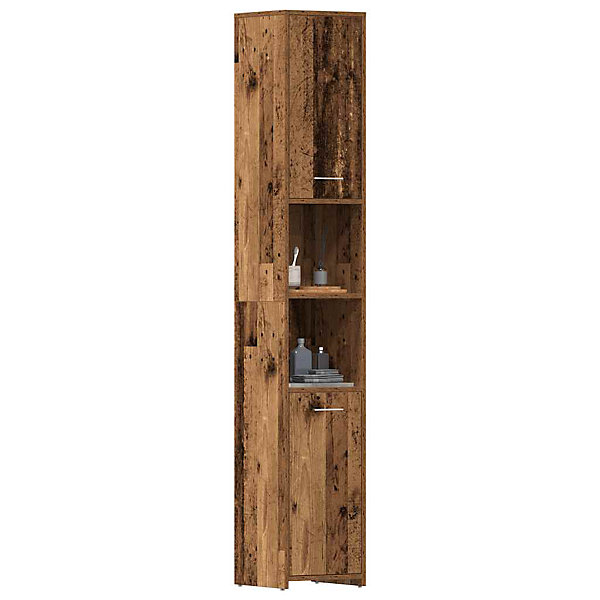 Armoire salle de bain vieux bois 30x30x183,5 cm bois ingénierie vidaXL