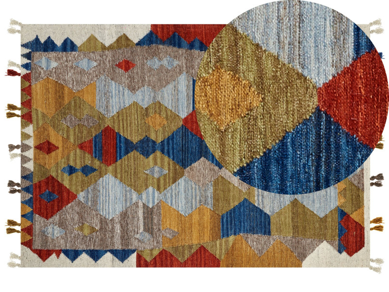 Dywan kilim ręcznie robiony 160 x 230 cm wielokolorowy