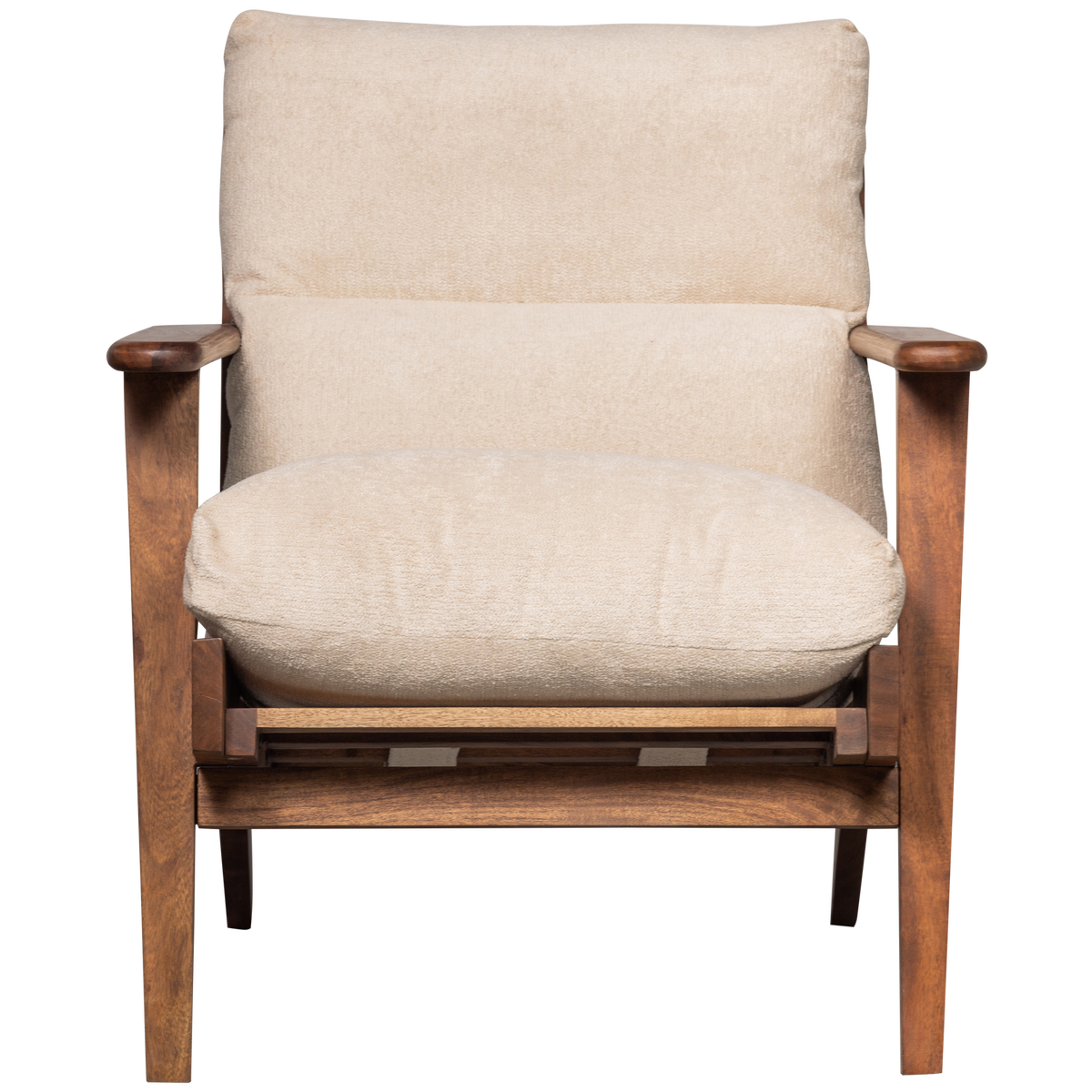 WOOOD fauteuil Houston - Bouclé/Hout - Naturel - 86x71x71