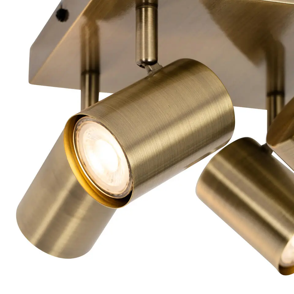 Qazqa verstelbare plafondspot jeana bronskleurig gu10