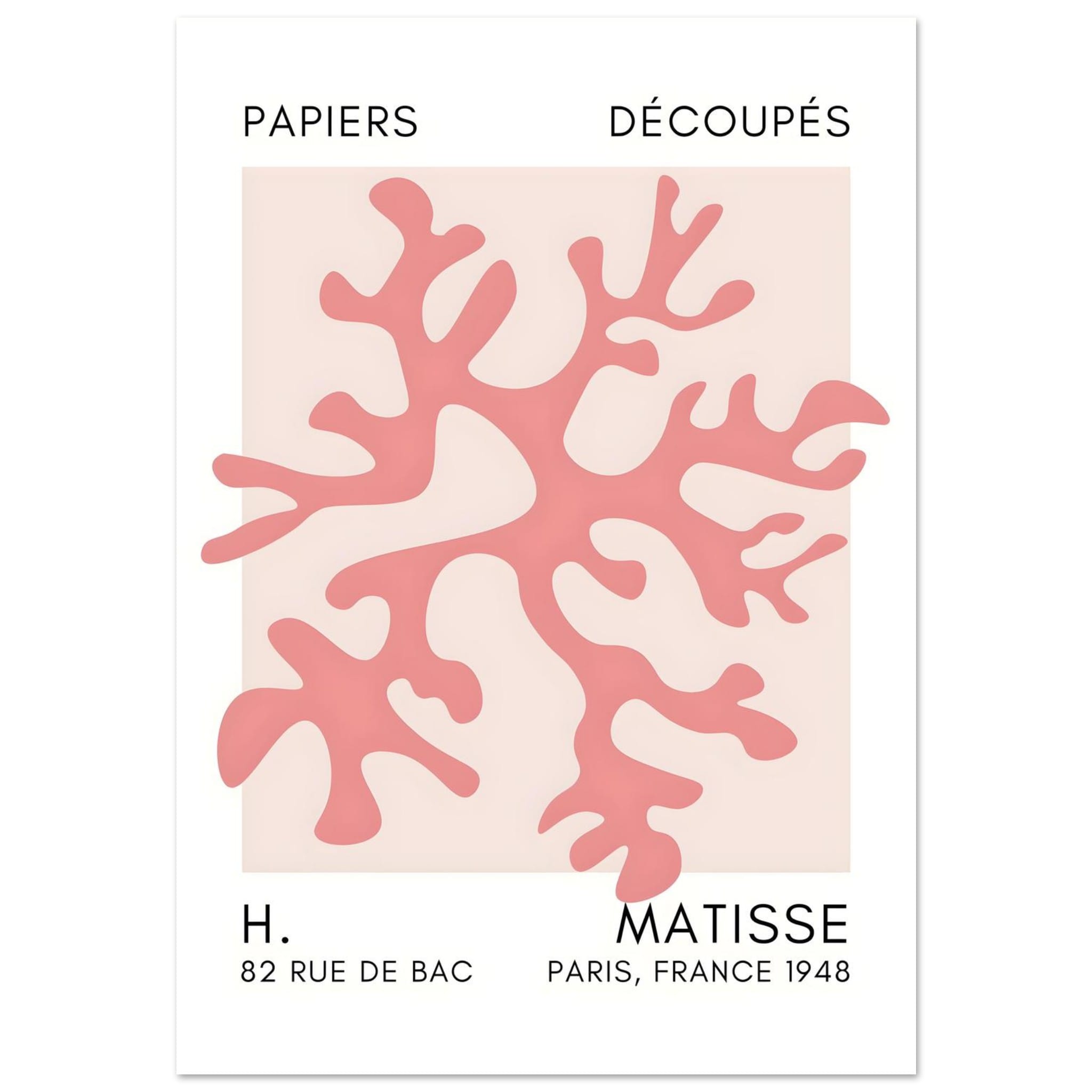 Artfulprints Poster Matisse – Dreamy coral flower taupe  - 70x100 cm - Taupe
