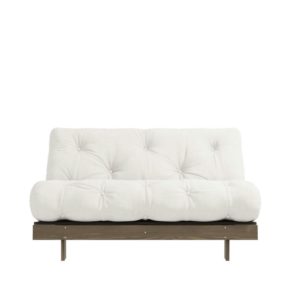 ROOTS - Canapé convertible en pin massif avec futon bleu canard 140x200