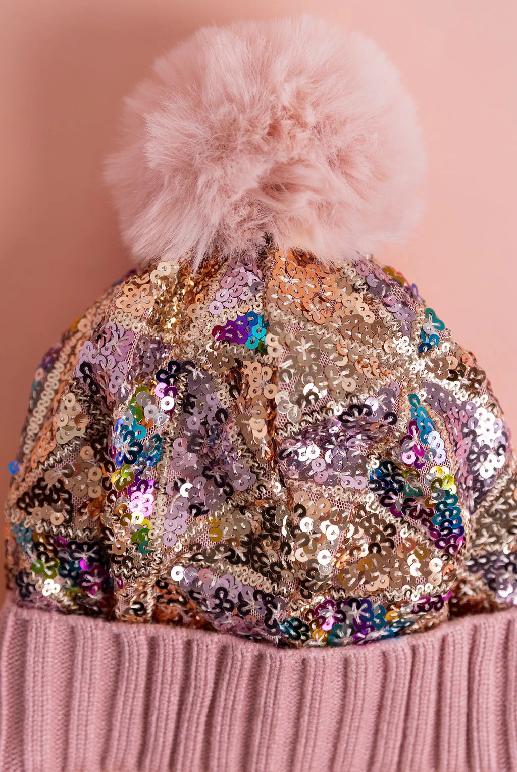 Embellished Beanie in Dusty Pink