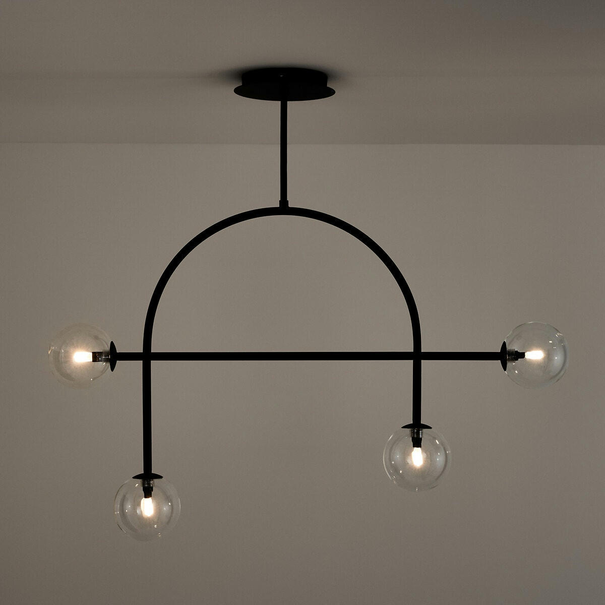 Suspension métal fer et verre, Macha