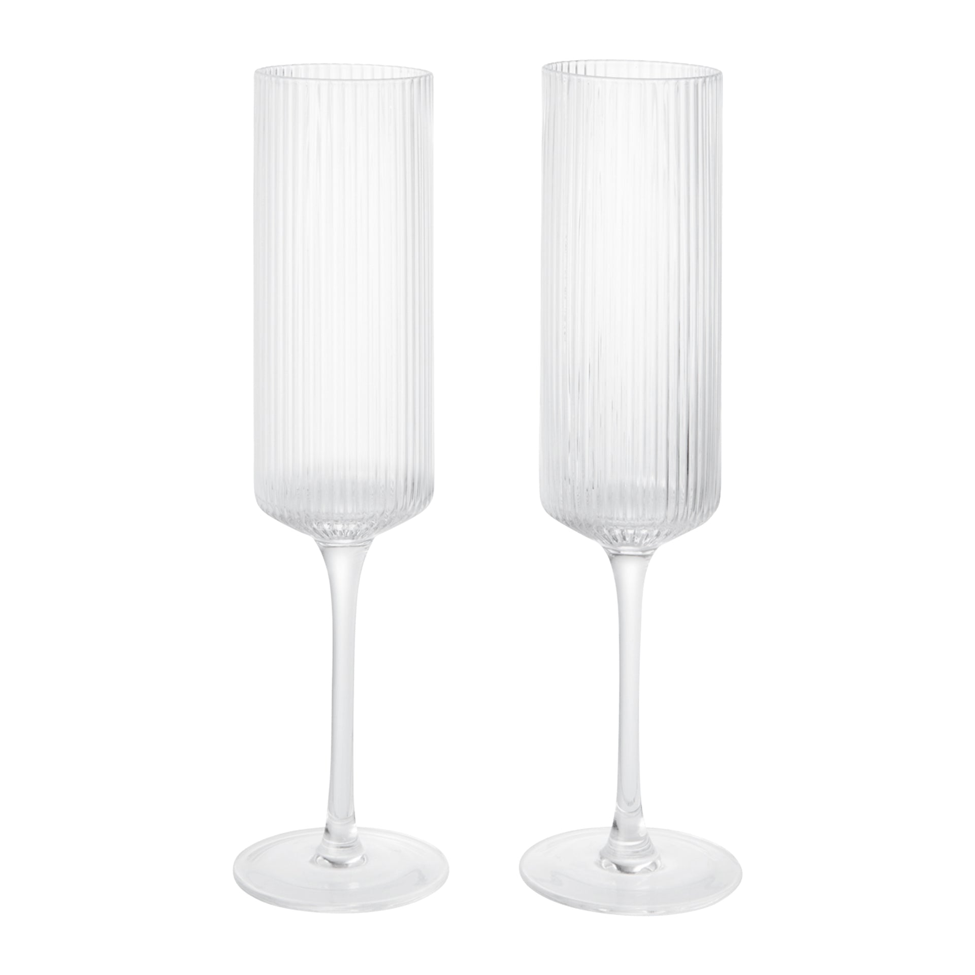 Ferm Living Ripple Flute Champagneglazen - 2st. - Clear