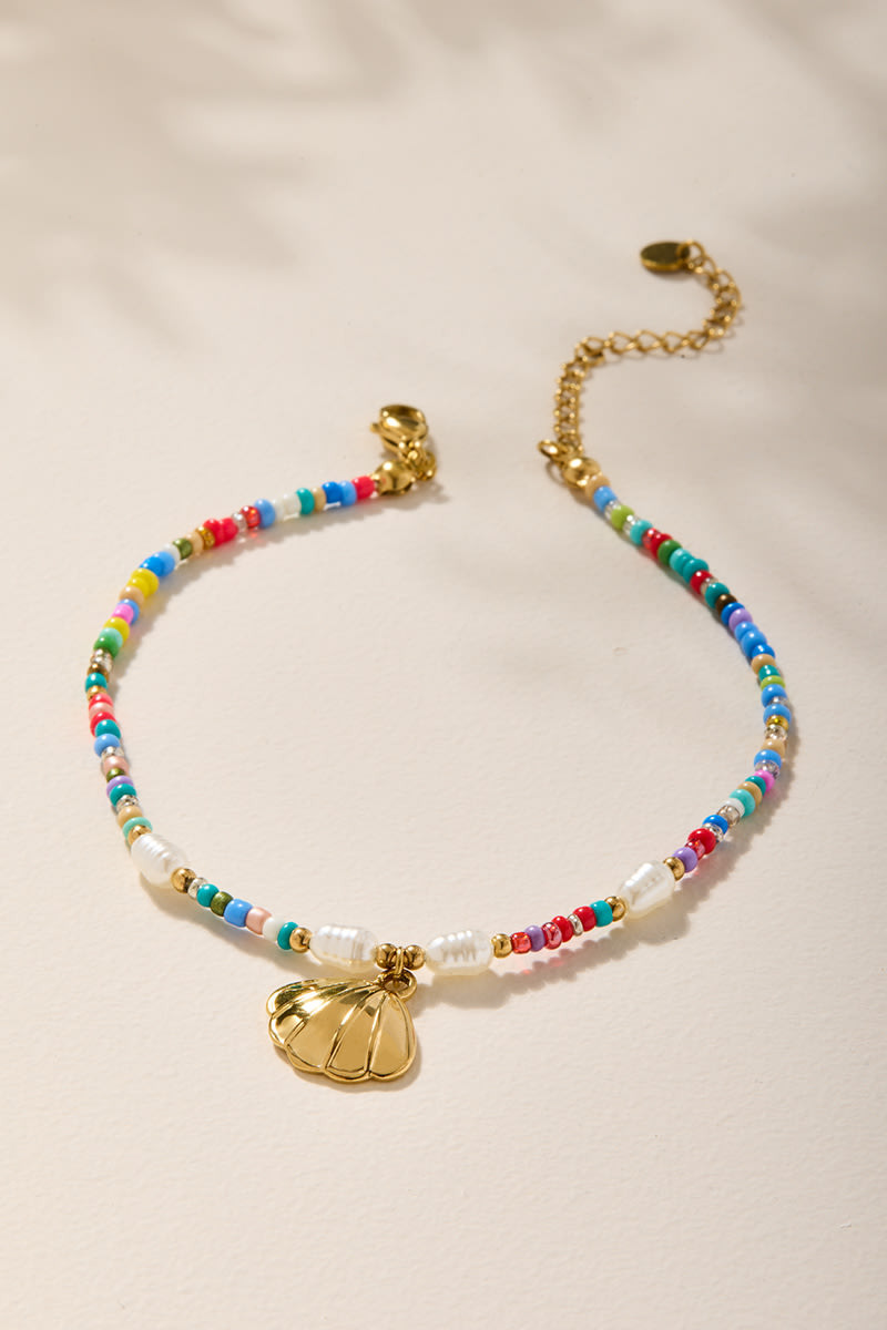 Ida Seashell Seedbead Anklet