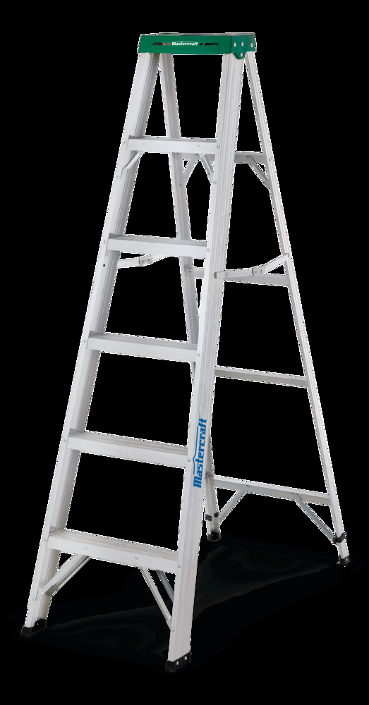 Mastercraft Tradesman Grade 2 Aluminum Commercial Step Ladder, 6-ft, 225-lb
