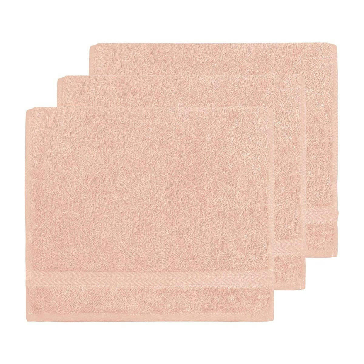 LUXURY - Lot de 3 serviettes invité 550gr/m²  poudre 30x50 cm