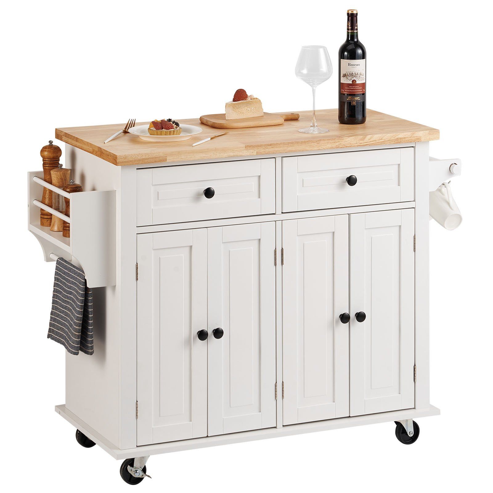 Wyspa kuchenna stół barowy regał szafka kredens na kółkach 110x45cm
