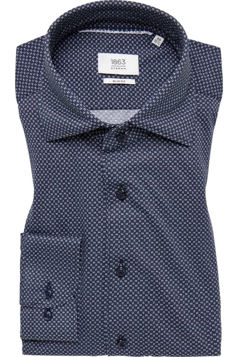 ETERNA 1863 Slim Fit Jerseyhemd marine, Bedruckt