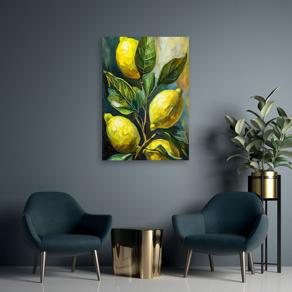 Feeby Obraz, Cytryny i liście 40x60