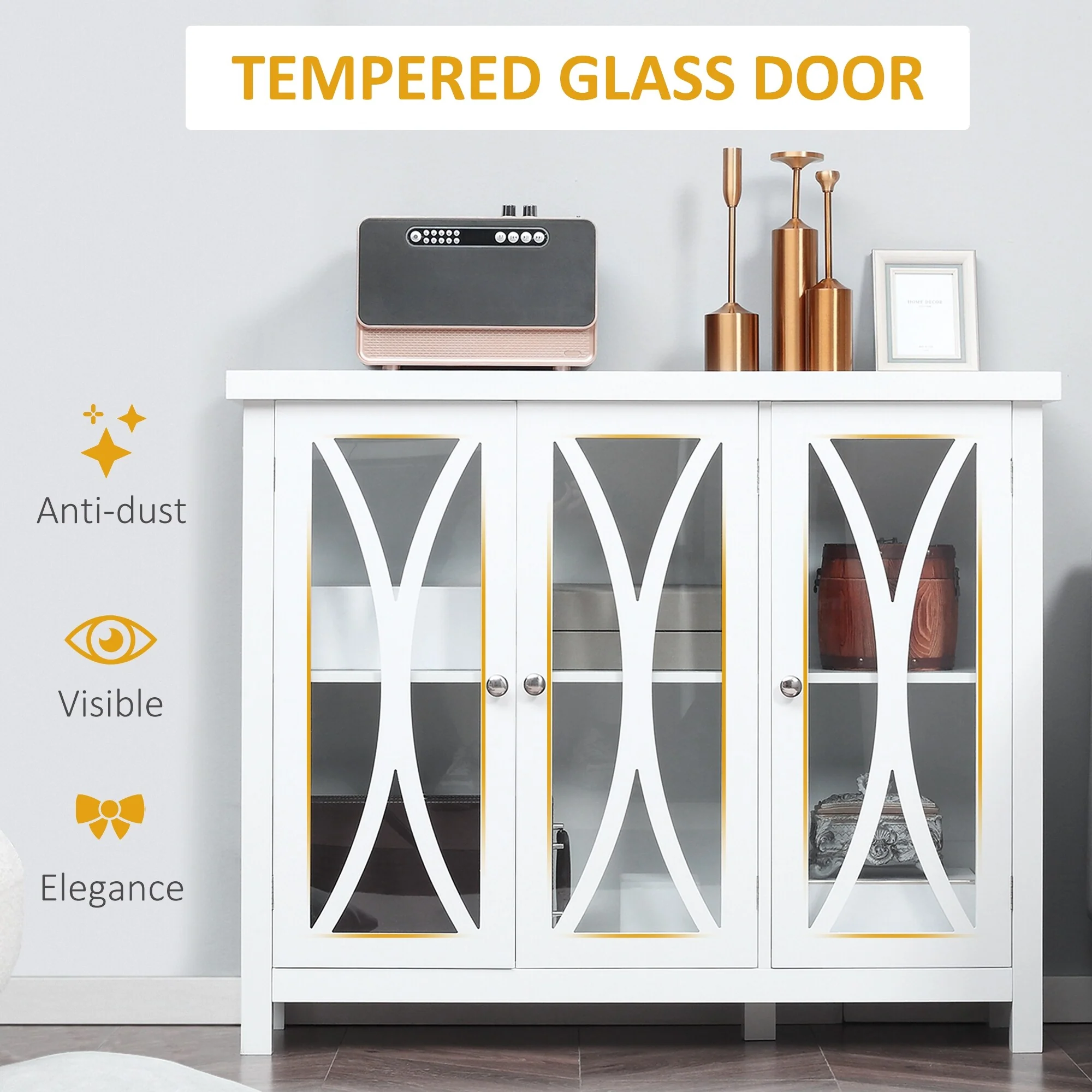 Sideboard Buffet Cabinet with 3 Doors