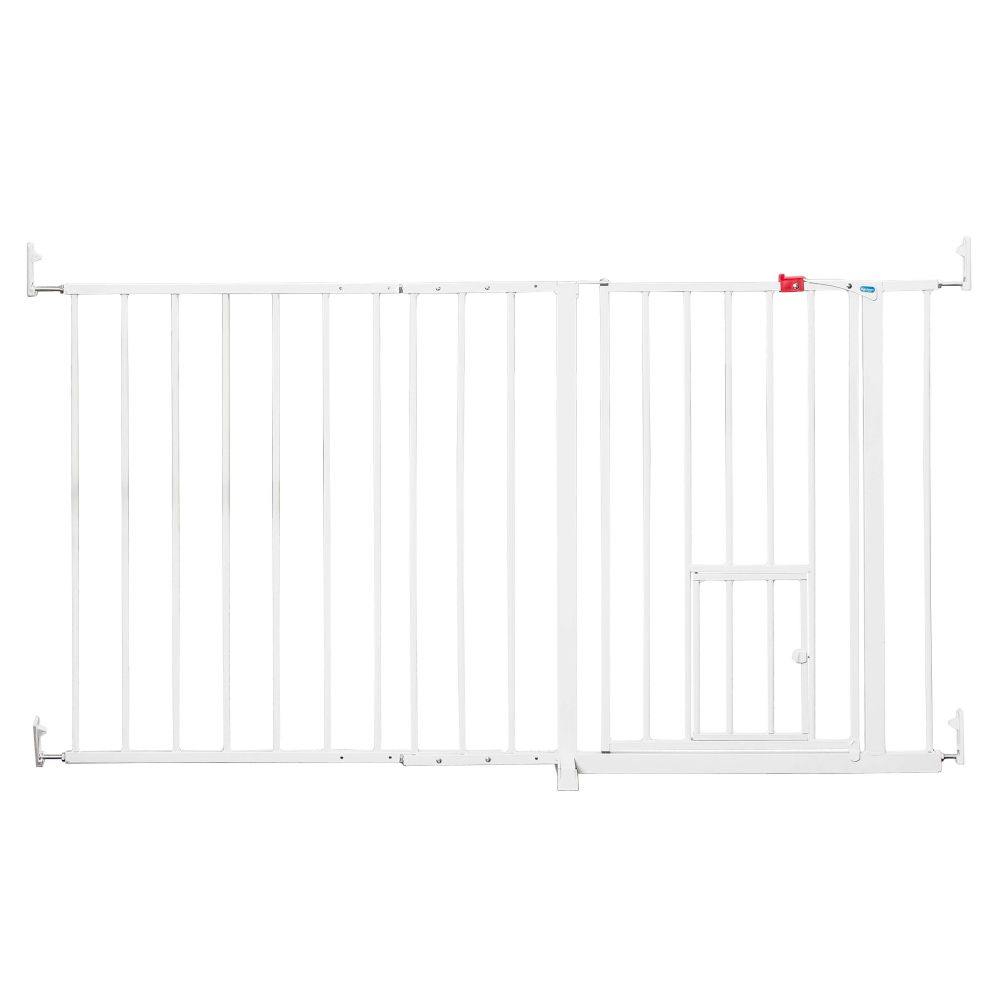 Carlson Extra Wide Pet Gate with Cat Flap