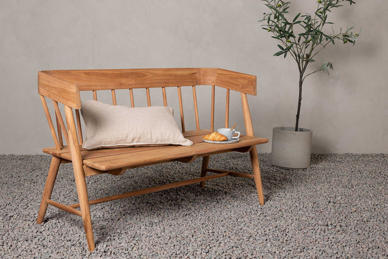 Rebellenclub Reed Tuinbankje - 122 x 58cm - Naturel Hout
