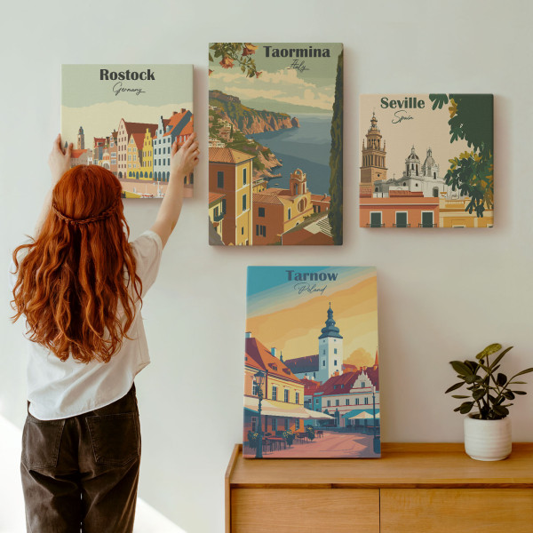 Obraz canvas 4 częściowy Miasta nadmorskie |40x40, 40x60| Wallfluent