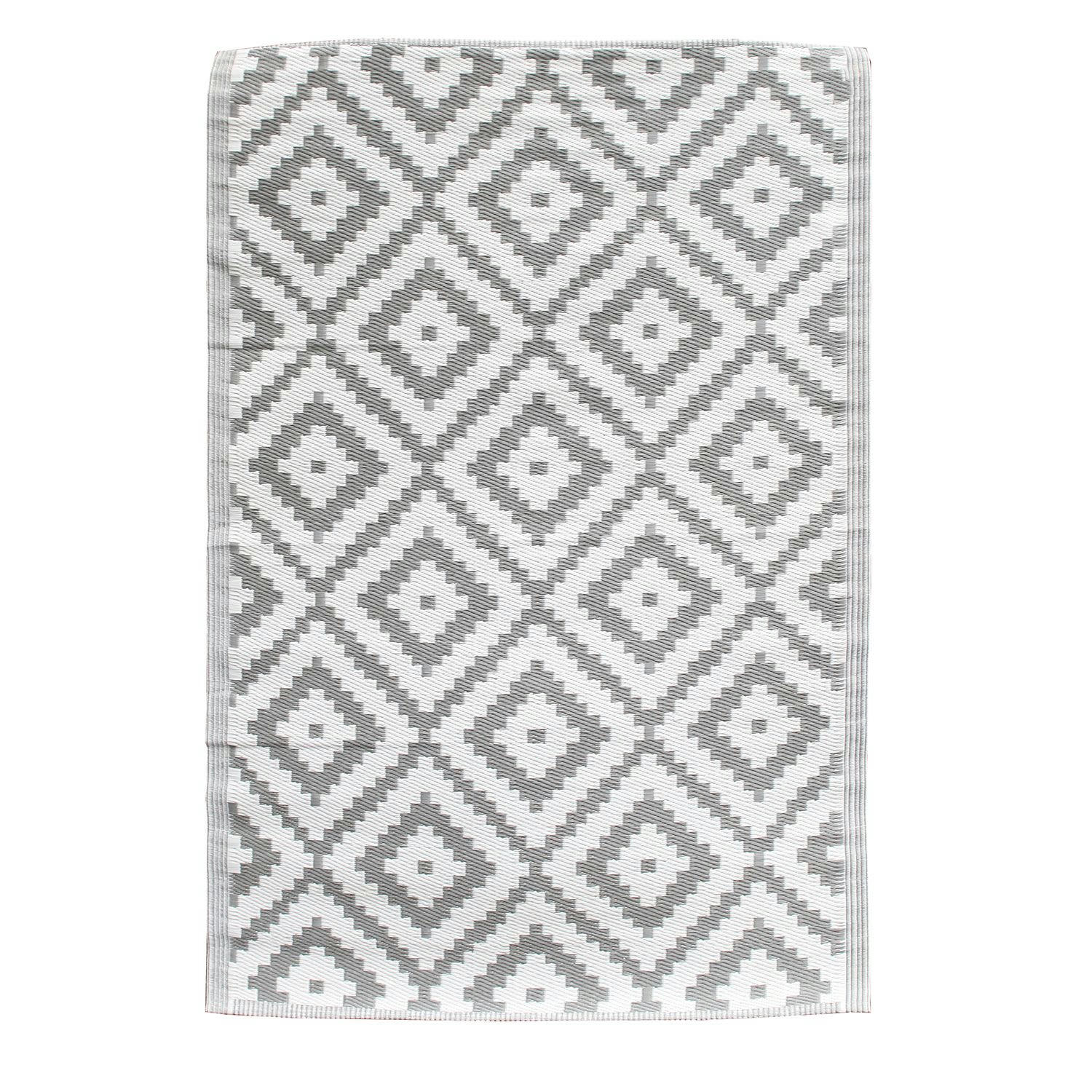 - Tapis en polypropylène 120 x 180 cm de long gris foncé et blanc