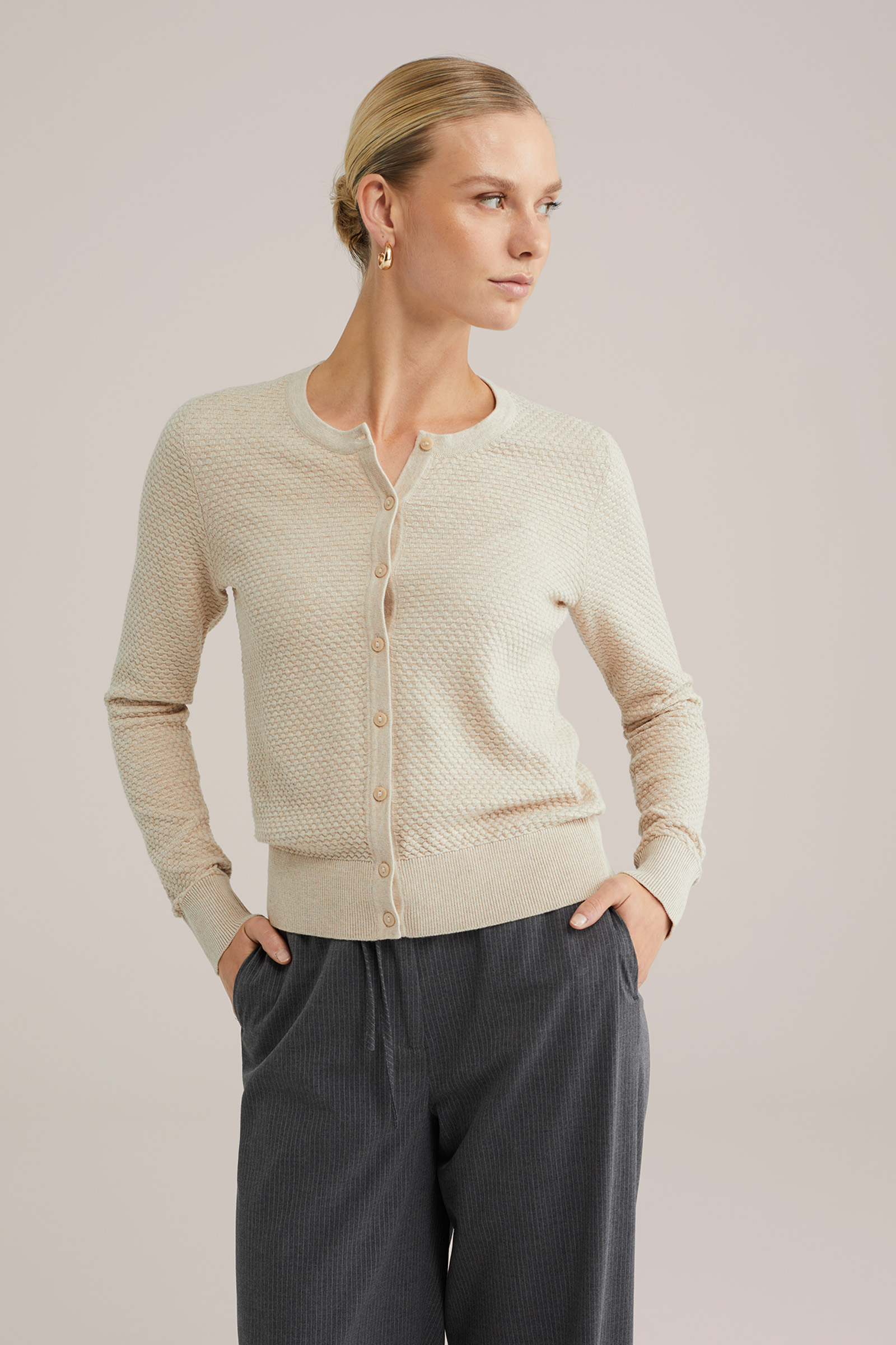 Dames gebreid vest met structuur